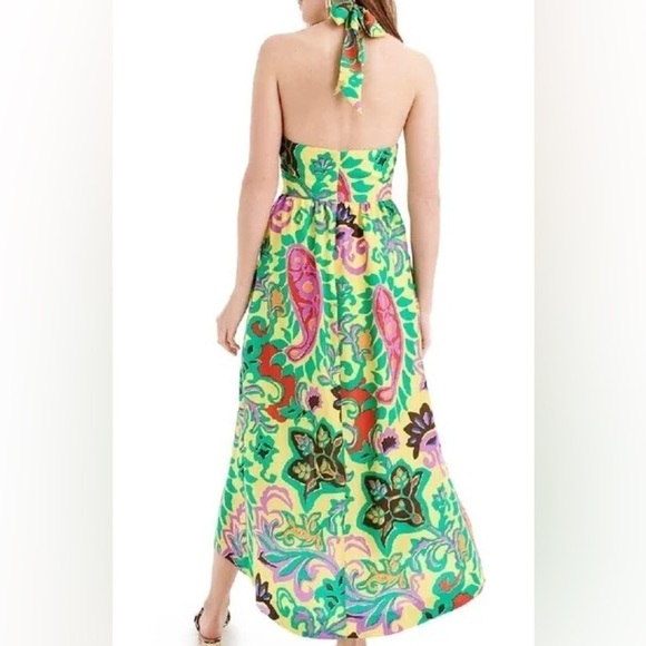 J.Crew Paisley Silk Maxi Sarong Dress In Green Violet Multi 8 - Picture 3 of 11